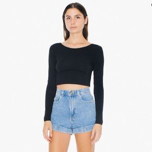 american apparel high waisted jean shorts